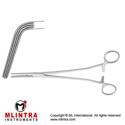Wertheim Hysterectomy Forcep Angled Stainless Steel, 22 cm - 8 3/4"